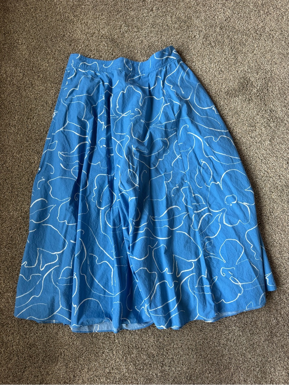 Signature Poplin Maxi Skirt in Linear Bloom
